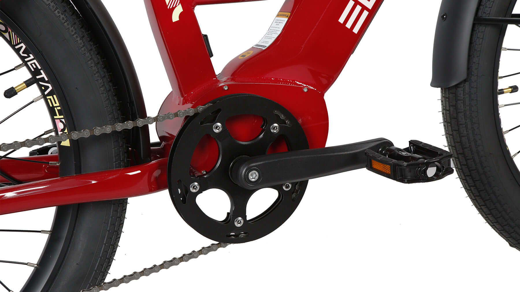 EUNORAU META Ebike crank and pedal detail