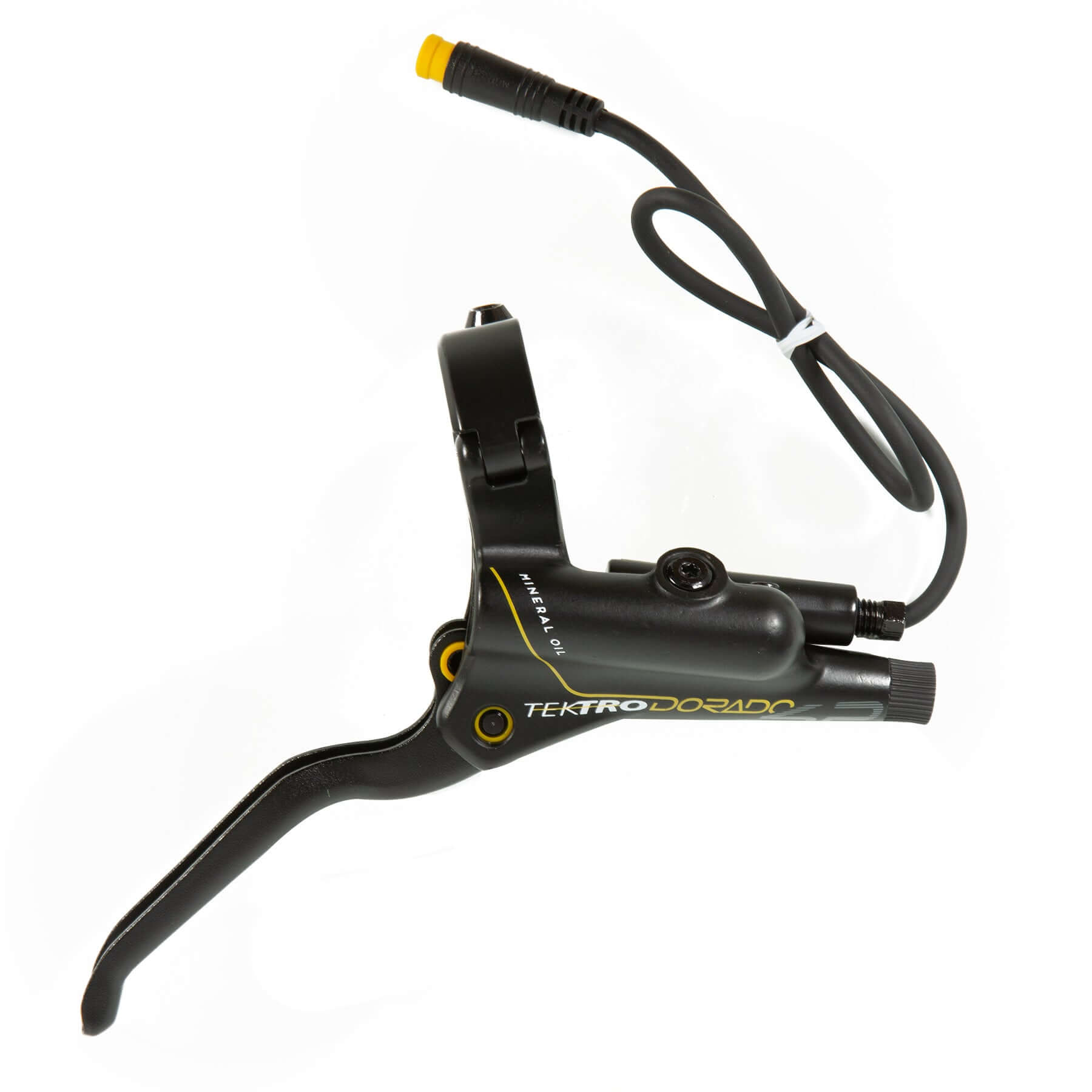 TEKTRO 4 Pistons Hydraulic Brake Set with 203MM Disc Brake Rotor brake lever close up