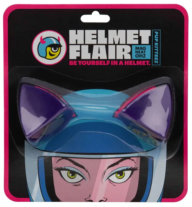Helmet Flair MagNeatOhz purple cat ears package