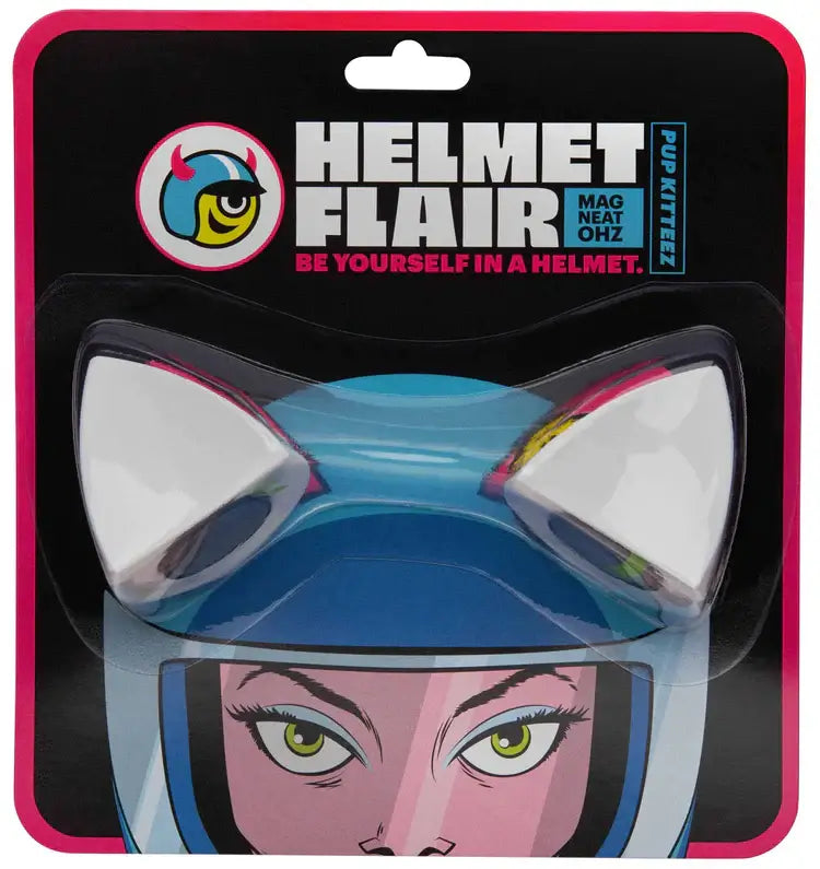 Helmet Flair MagNeatOhz white cat ears package