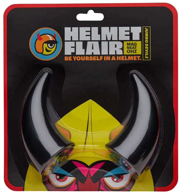 Helmet Flair MagNeatOhz black devil horns package