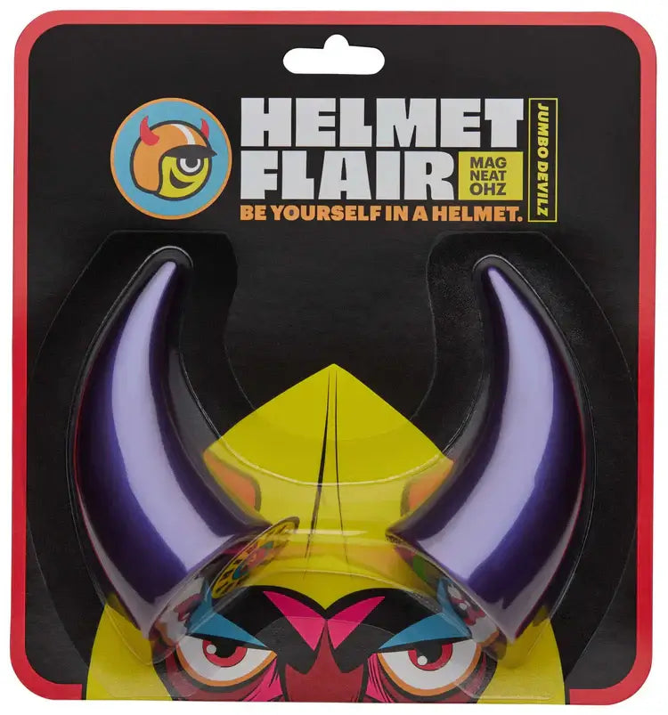 Helmet Flair MagNeatOhz purple devil horns package