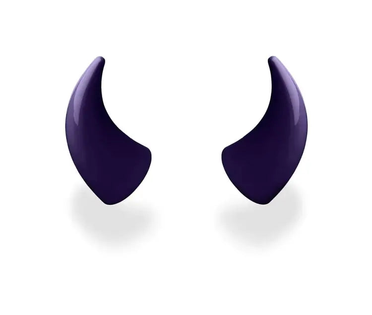 Helmet Flair MagNeatOhz purple devil horns close up