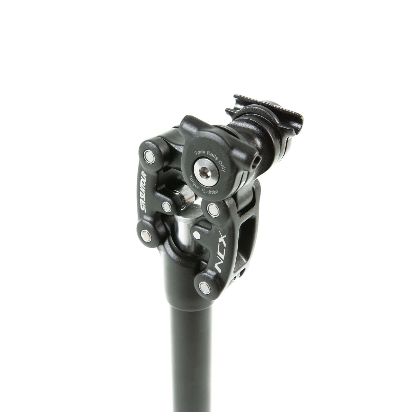 Comfort Bump Absorbing Suspension Seat Post for Eunorau Ebikes close up of seat attachment points