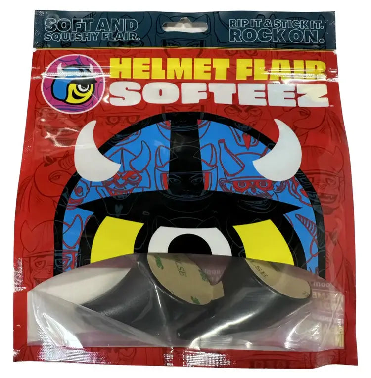 helmet flair softeez black devil horns package