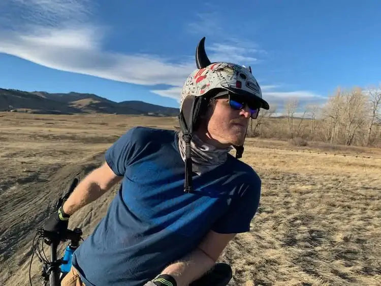 Helmet Flair MagNeatOhz modeled by a bicyclist