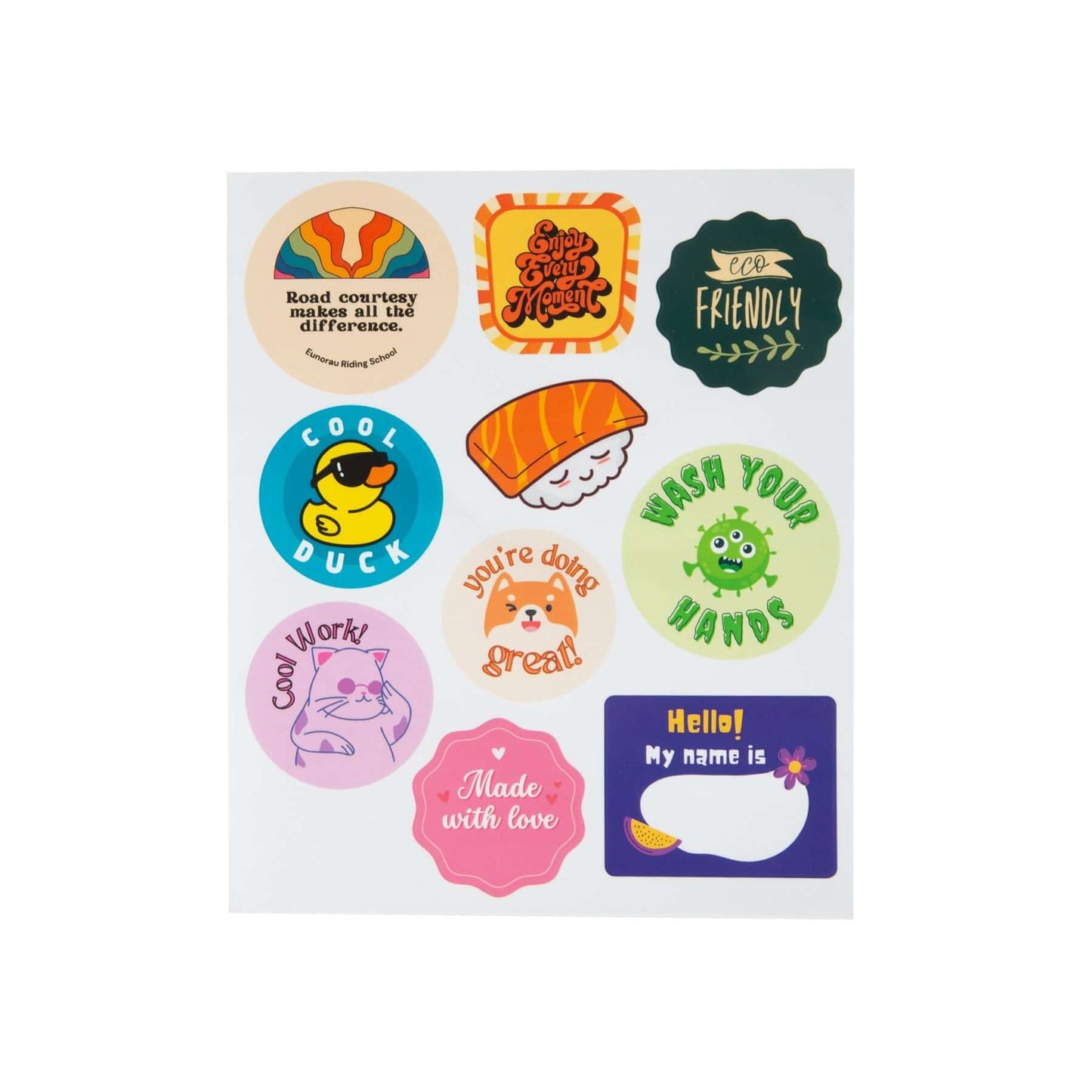 EUNORAU Genesis JR. Bike Helmet for Kids sticker sheet