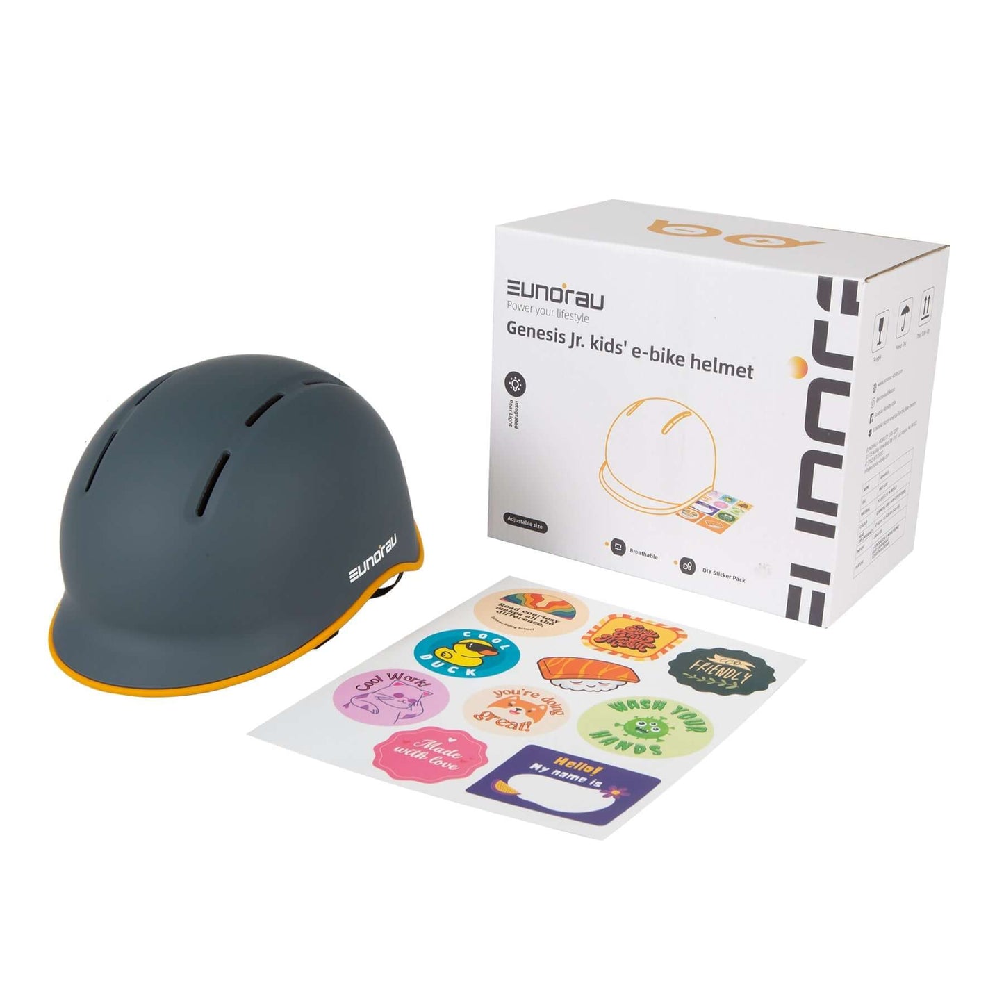 EUNORAU Genesis JR. Bike Helmet for Kids with box and stickers