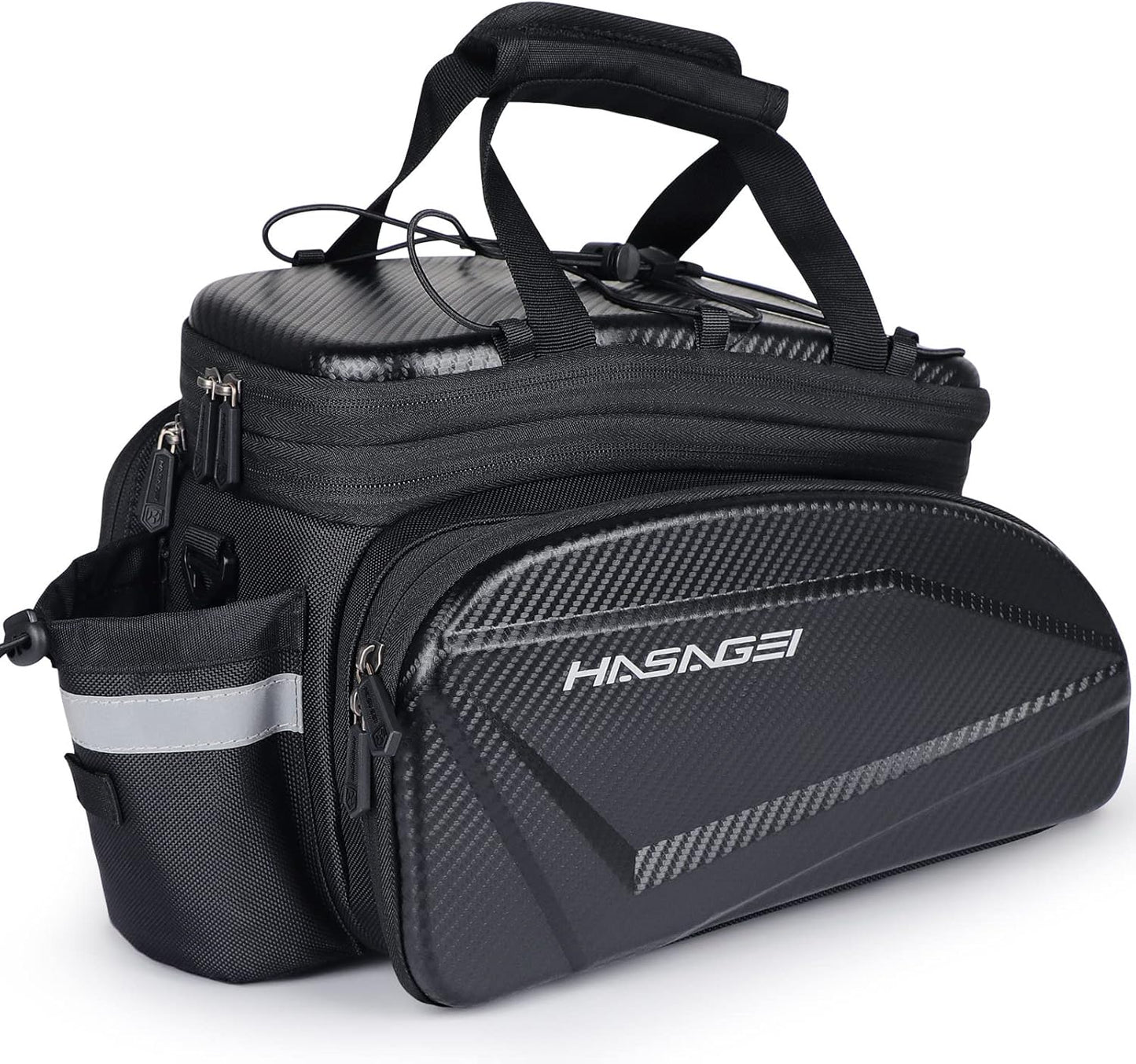 Bike Trunk with Expandable Pannier Saddle Bags for Rear Bike Racks