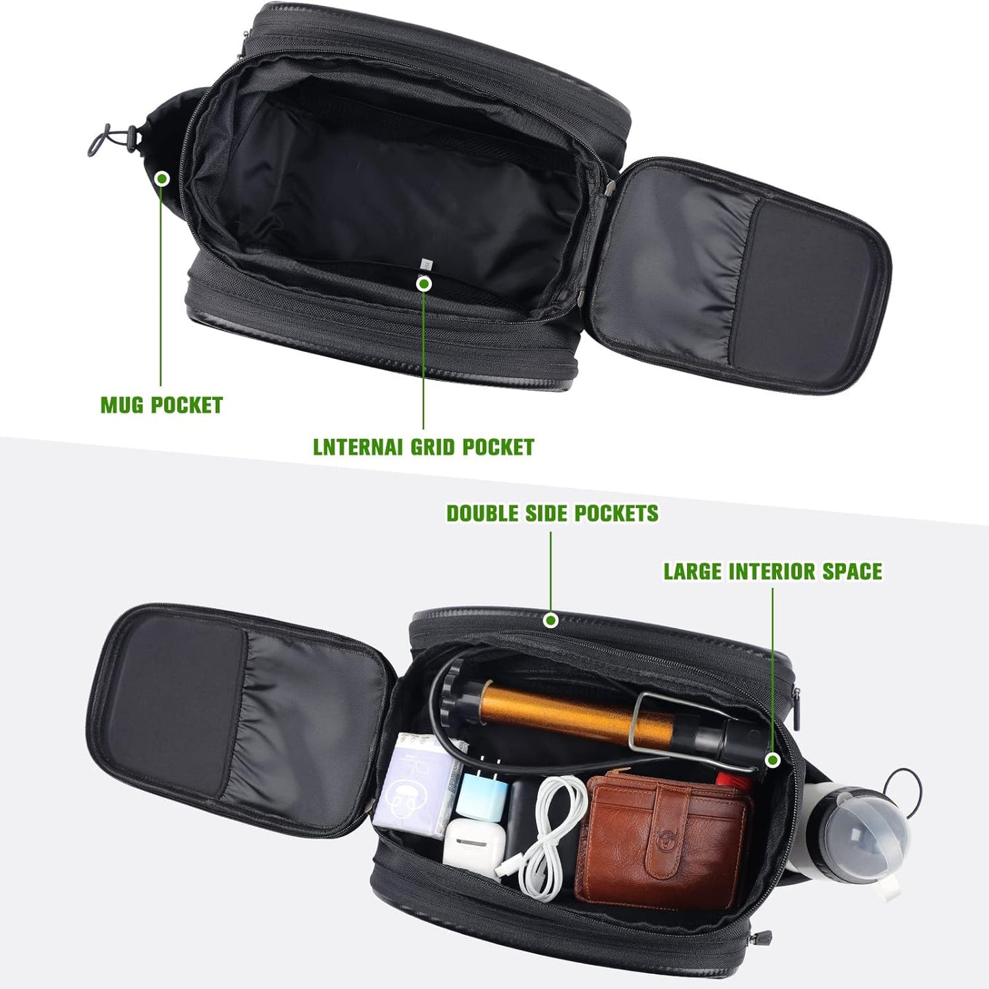 Bike Trunk with Expandable Pannier Saddle Bags for Rear Bike Racks