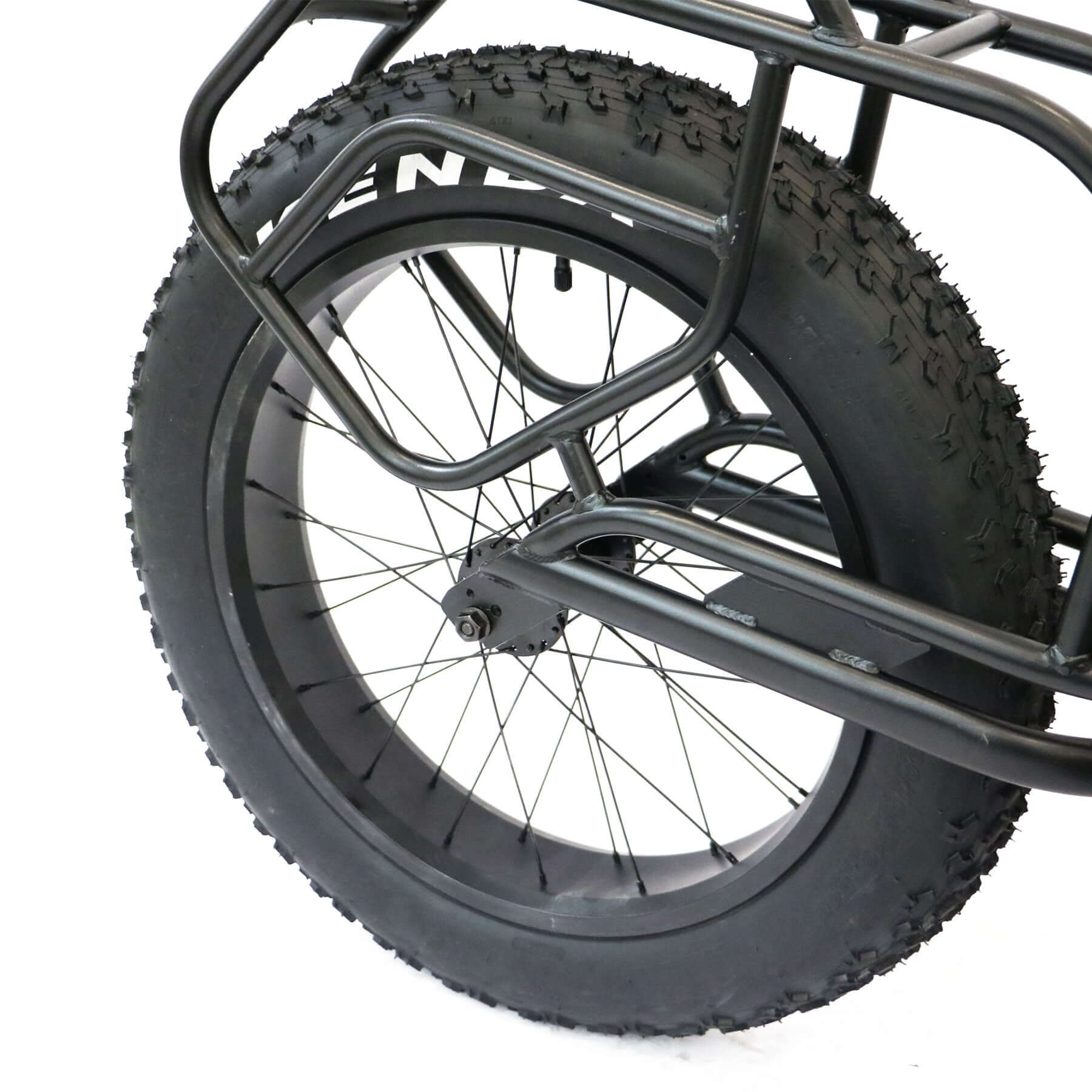 Cargo Trailer - 1 Wheel fits many Eunorau Ebikes close up of wheel and tire
