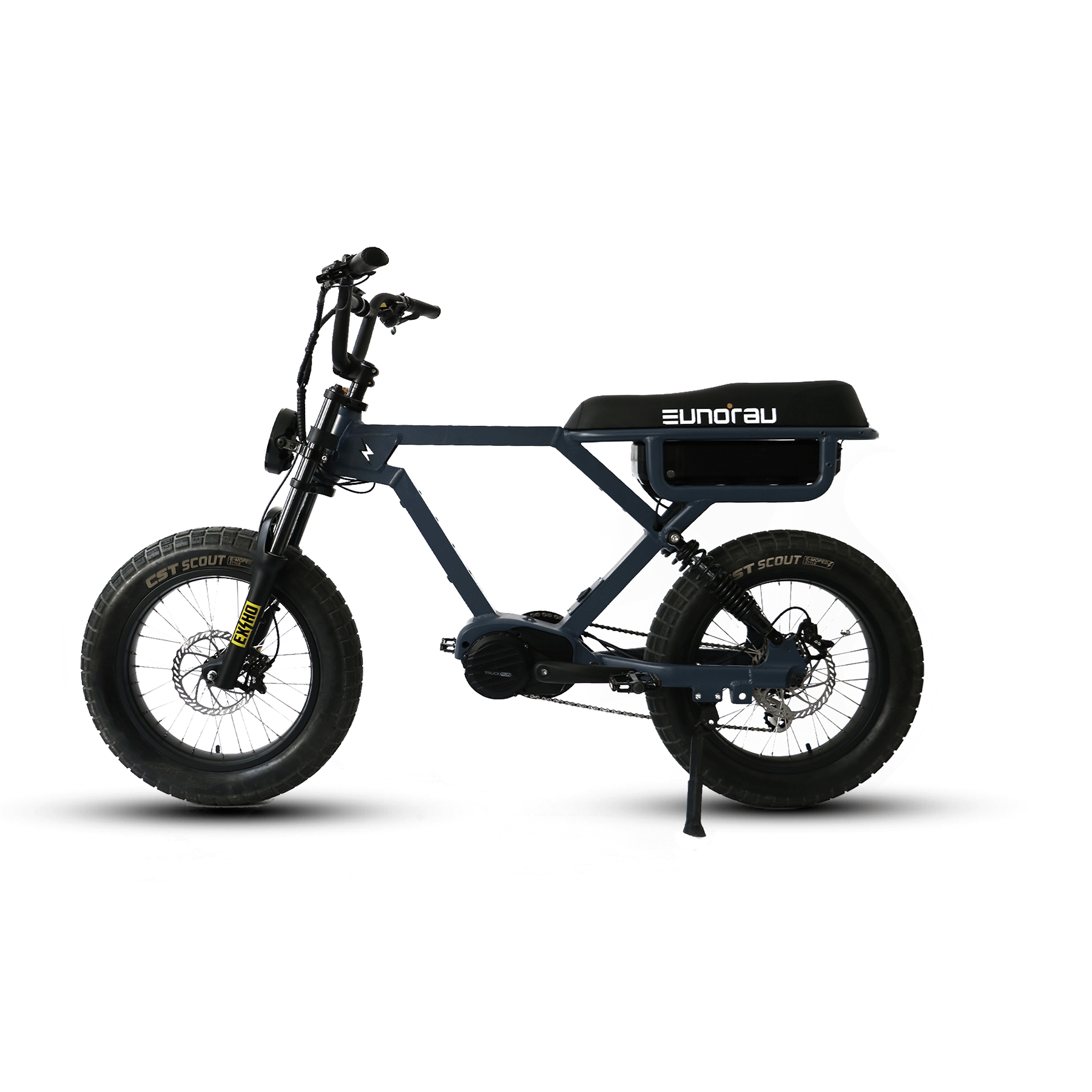 EUNORAU FLASH Rear Rack and Basket Kit shown installed on Flash Ebike with other accessories