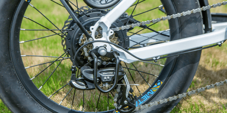 EUNORAU META Foldable ebike rear gears close up