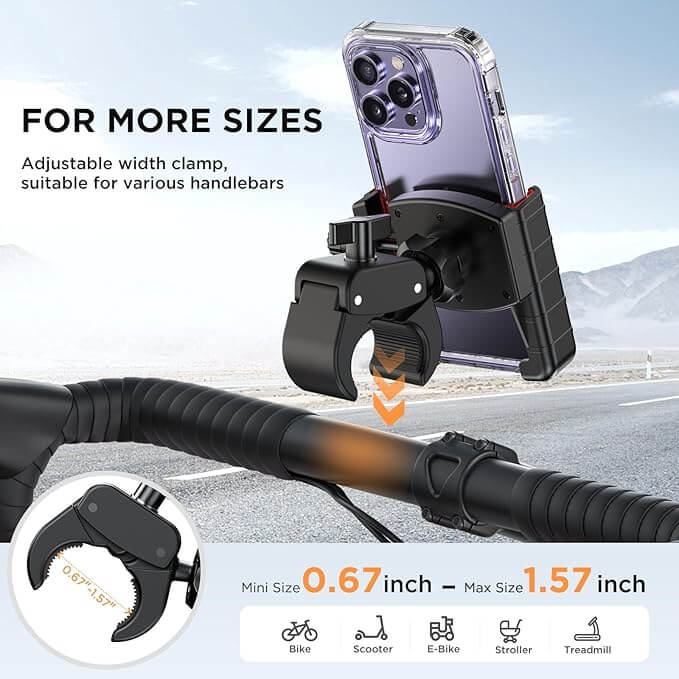 EbikeCityZen.com Cell Phone Holder For Ebike Handlebar