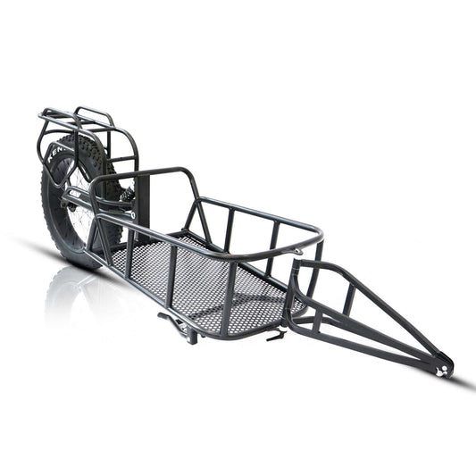 Cargo Trailer - 1 Wheel fits many Eunorau Ebikes front qtr view