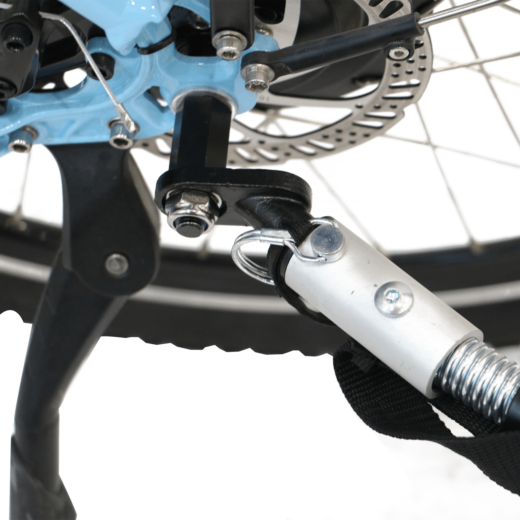 EUNORAU M12 to M10 Trailer Hitch Adapter Fit for Hub Motor Ebike shown installed on an ebike