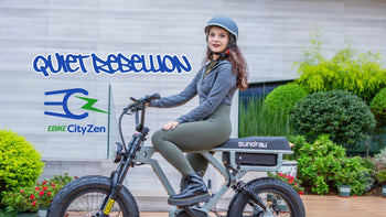Eunorau Flash Urban Ebike with Female rider