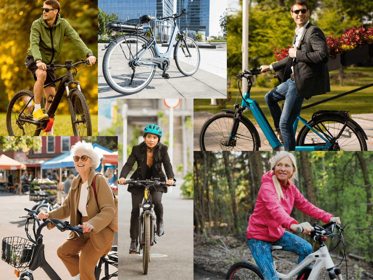 Featured Ebike collection image showing an assortment of Ebikes in a collage format