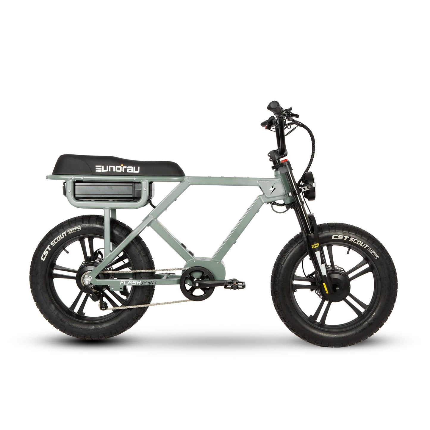 EUNORAU FLASH stylish ebike available in mid drive rear hub drive and all wheel drive