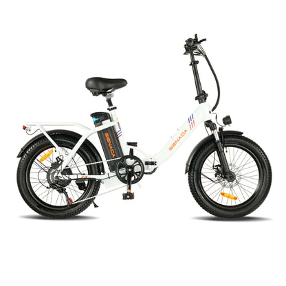 white senada austin folding ebike right side view