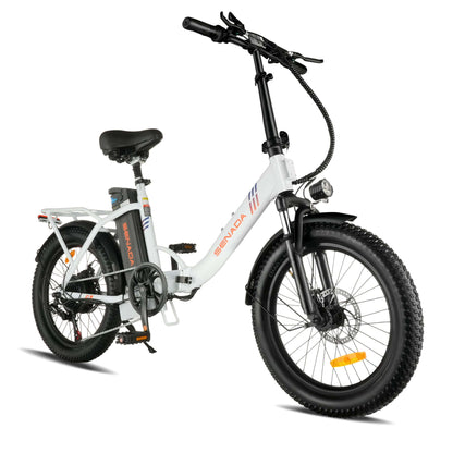 white senada austin folding ebike right side view