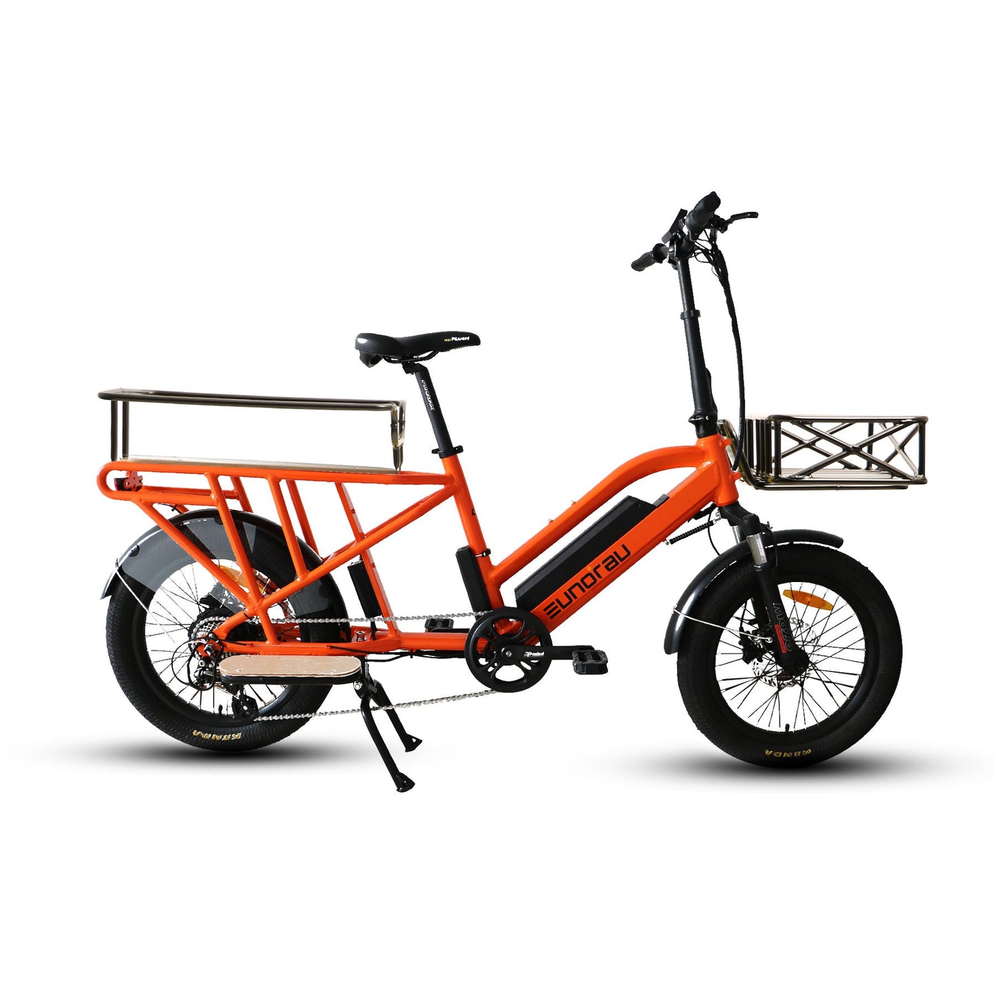 EUNORAU G30-CARGO ebike side view with racks and baskets