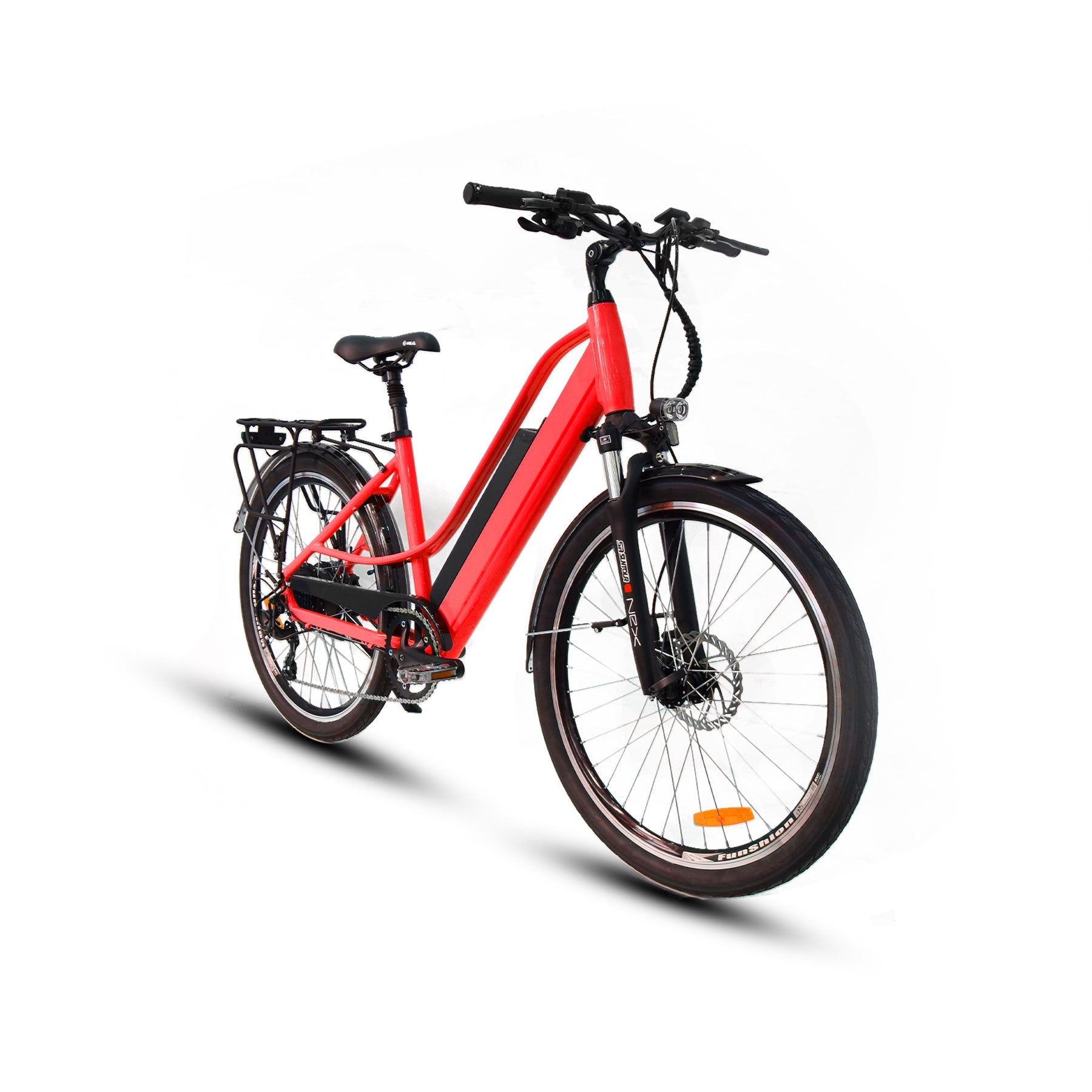 EUNORAU E-TORQUE affordable comfort city ebike with pedal assist, throttle, full-color display, and LED lights, perfect for urban commuting