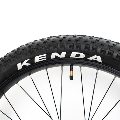 Skinny Tire Conversion Kit For Eunorau FAT-HD & FAT-HS Ebikes showing sidewall Kenda brand