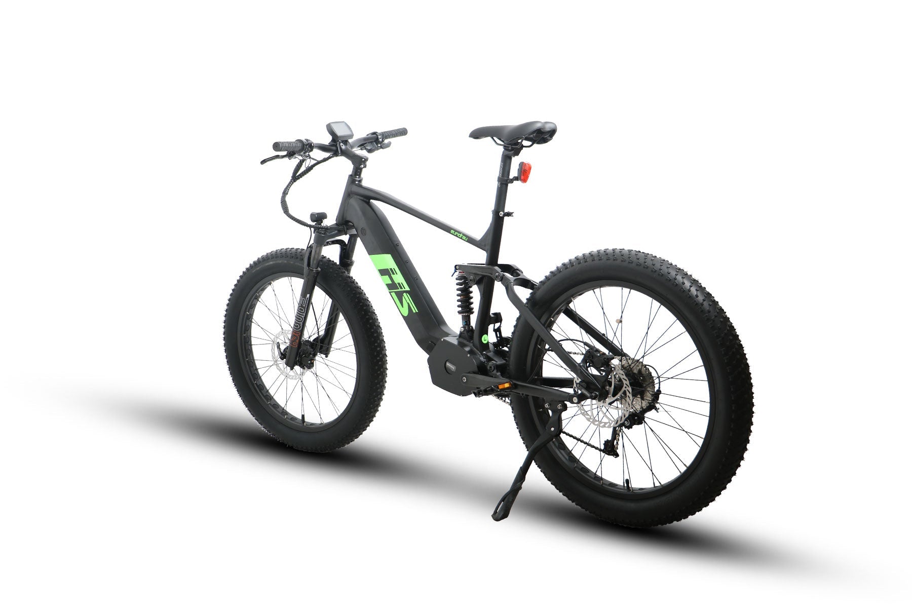 EUNORAU FAT-HS fat tire dual suspension ebike with mid-drive motor for adventurous off-road riding.