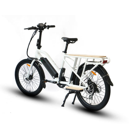 EUNORAU MAX-CARGO electric long-tail cargo ebike for families and delivery professionals with pedal assist, throttle, and integrated lights.