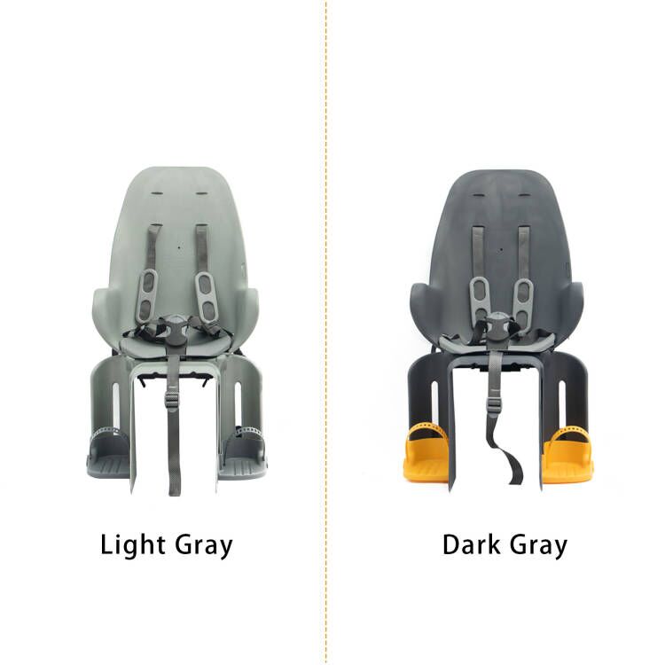 Light gray and dark gray kid ebike safety seats with harnesses for Eunorau cargo ebikes