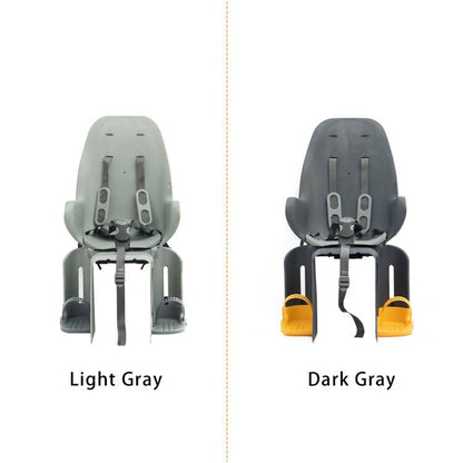 Light gray and dark gray kid ebike safety seats with harnesses for Eunorau cargo ebikes