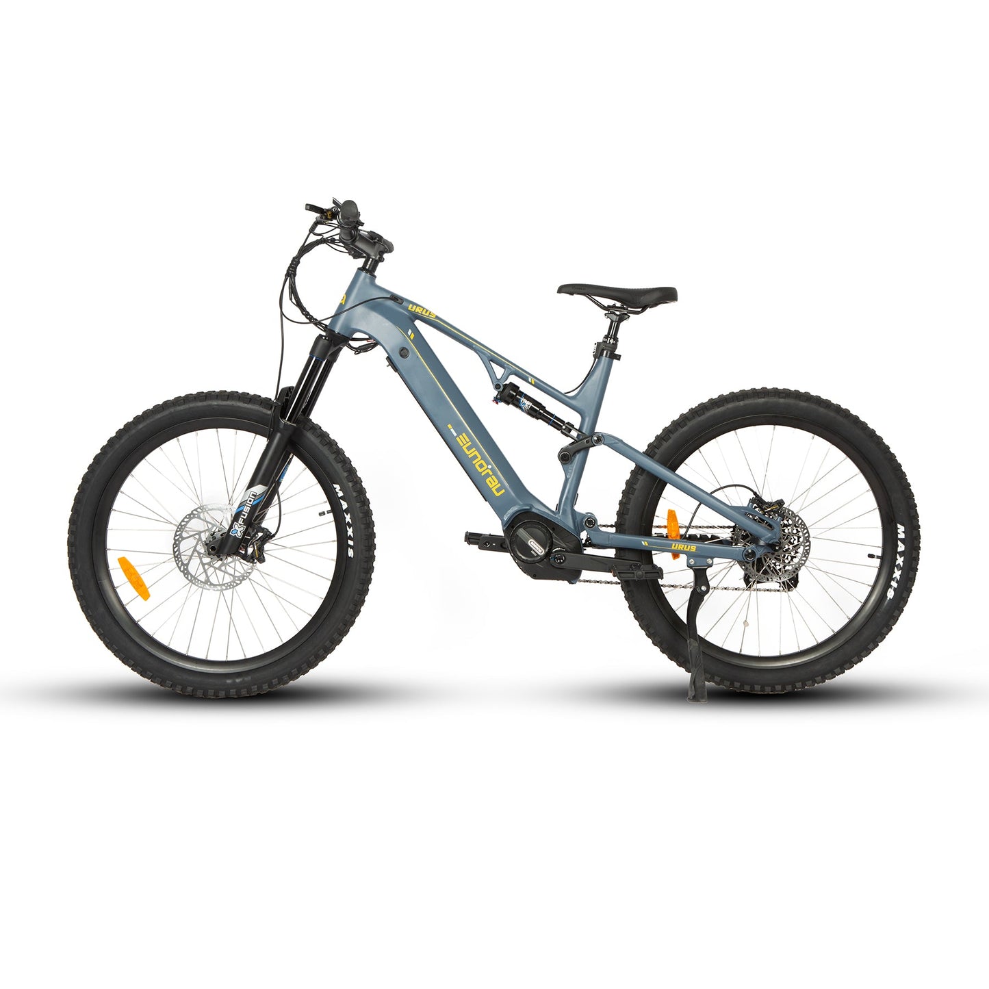 EUNORAU URUS 500W mid drive ebike with full suspension and torque sensor pedal assist