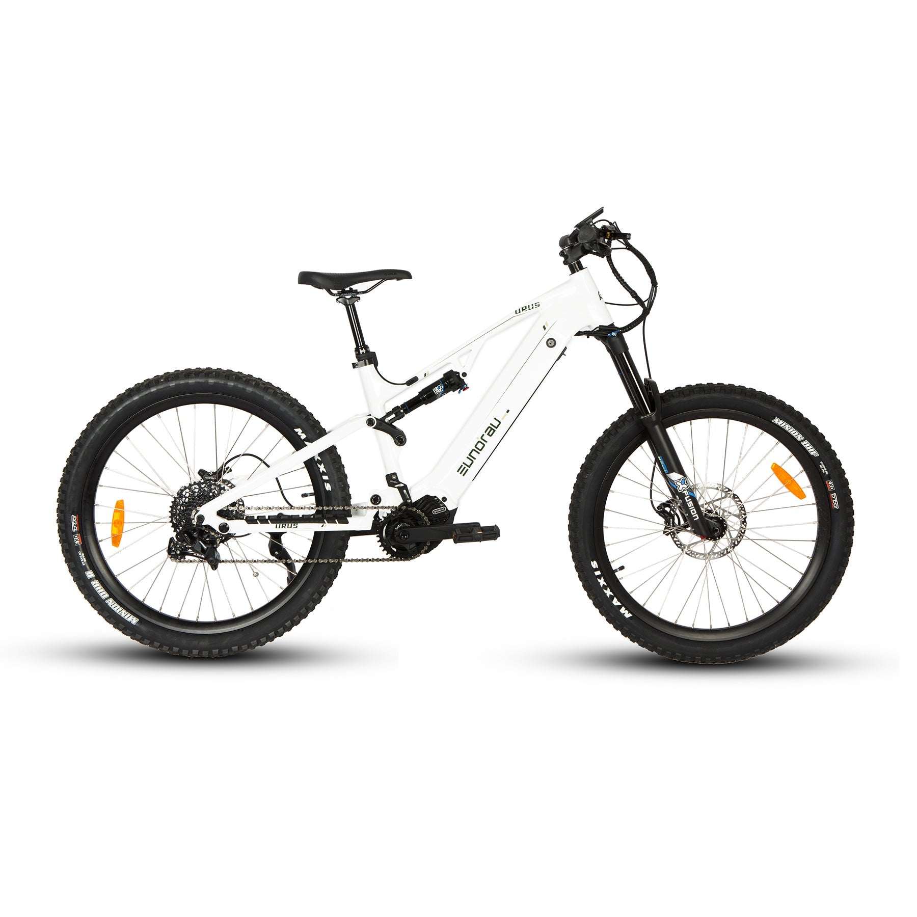 EUNORAU URUS 500W mid drive ebike with full suspension and torque sensor pedal assist