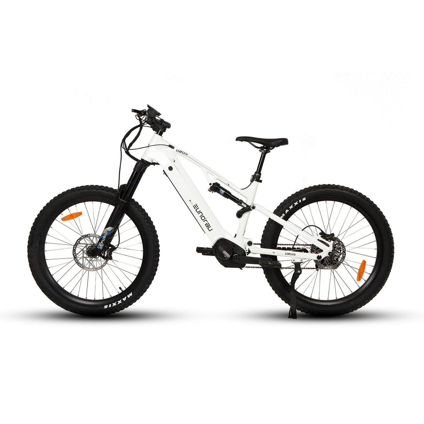 EUNORAU URUS 500W mid drive ebike with full suspension and torque sensor pedal assist