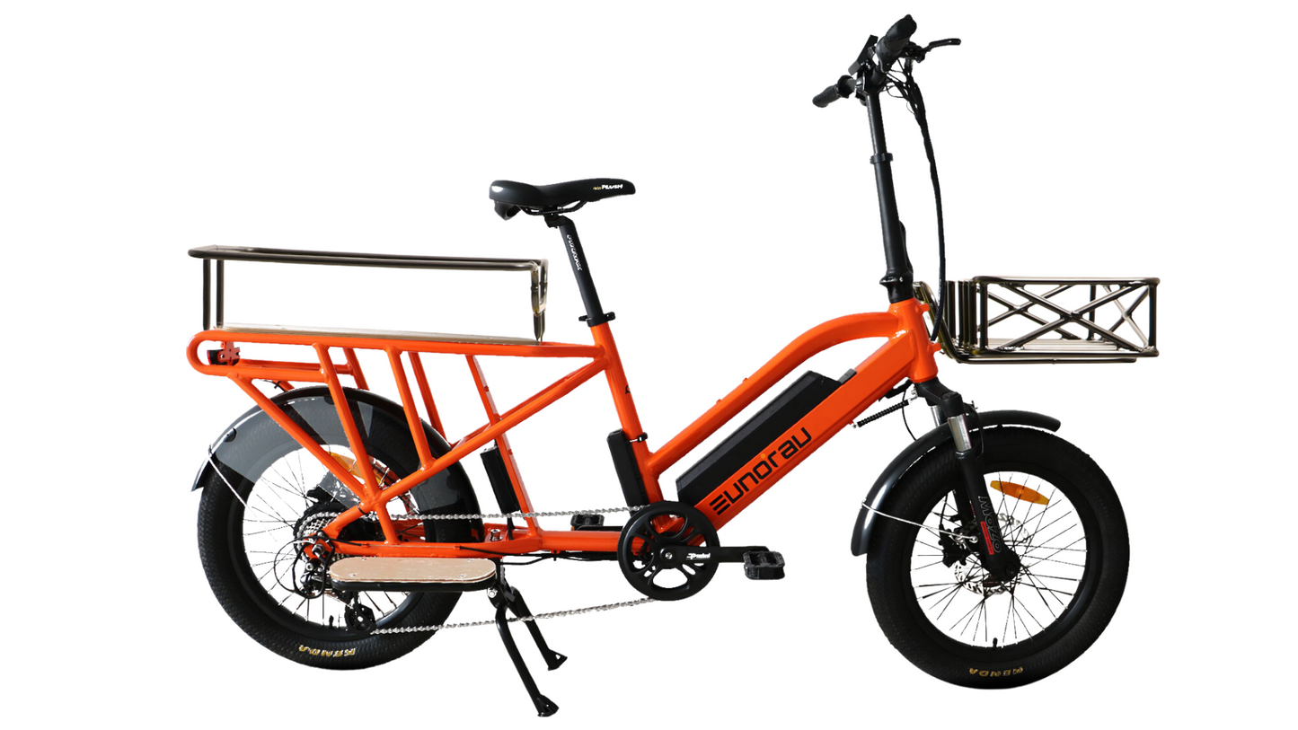 EUNORAU G30-CARGO ebike side view with racks and baskets