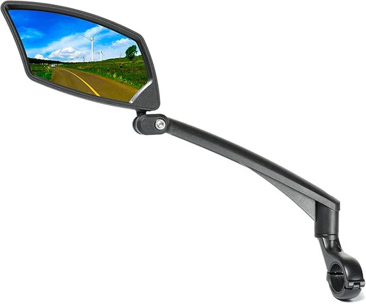 360° Adjustable Bike Mirror | HD Wide-Angle Rear View for Ebikes, Commuter, and City Bikes | Left Side