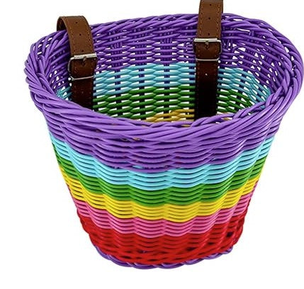 Rainbow Wicker Bike Basket