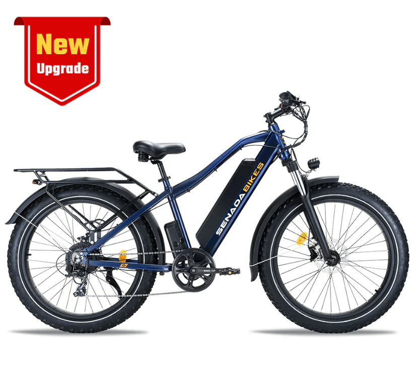 SENADA SABER PLUS electric bike with new upgrade, featuring a high-quality motor, hydraulic disc brakes, and advanced battery protection.