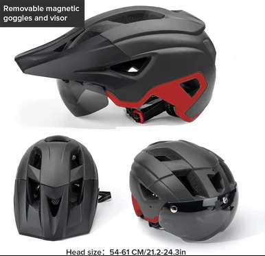 bike helmet with magnetic visor Bike Helmet with Removable Magnetic Goggles – EbikeCityZen.com